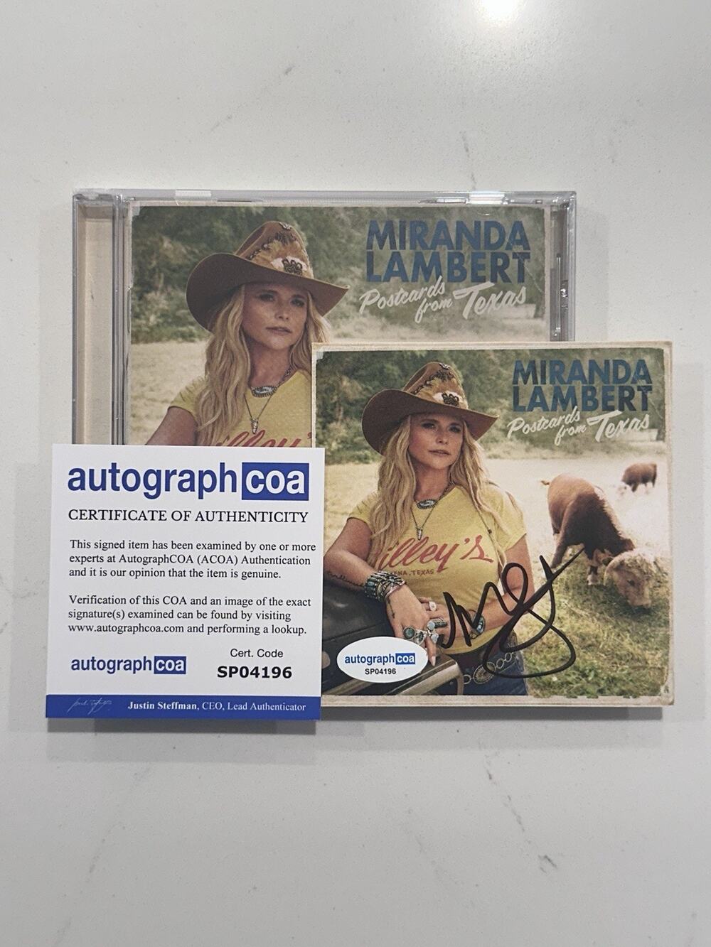 Miranda Lambert Postcards From Texas Autographed CD Signed COA ACOA #2